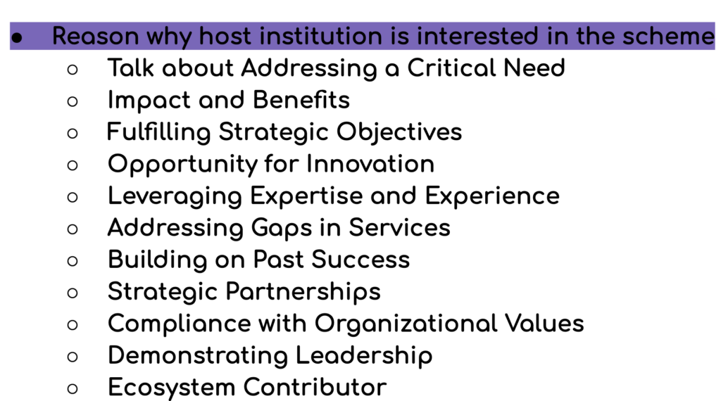 why host organisation is interested for grant